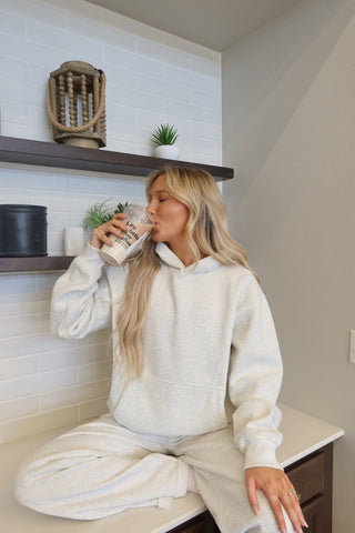 Heather White Staple Oversized Hoodie