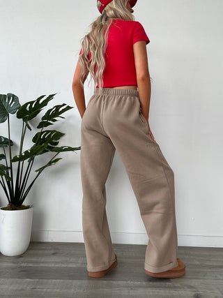 Long Sand Staple Wide Leg Sweatpants