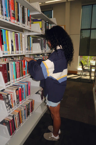 Oversized Navy Collared Long Sleeve