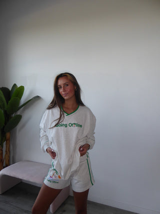 The Mayfair Group “Going Offline” V-Neck Sweatshirt