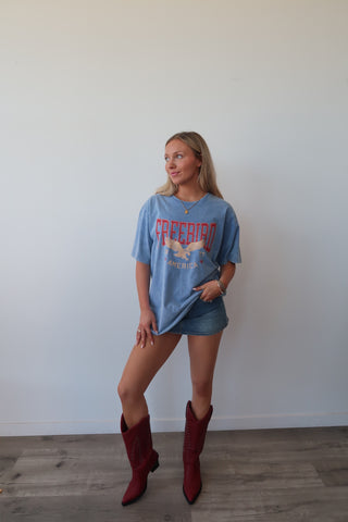 Blue Freebird 1977 American Oversized Tee Shirt