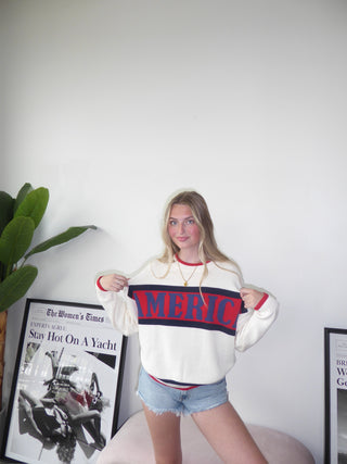 America Graphic Long Sleeve Crewneck