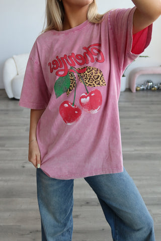 Cherries Oversized Graphic T-Shirt