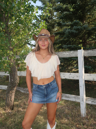 Ivory Scoop Neck Top
