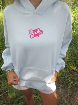 Happy Camp3r Pastel Blue Applique Hoodie