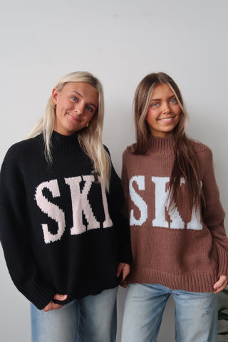 Brown & Blue Knit Ski Sweater