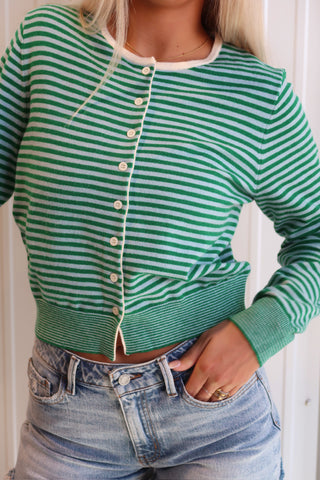 Green and Blue Striped Sweater