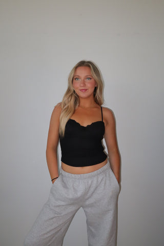 Sweetheart Lace Neckline Cami Top