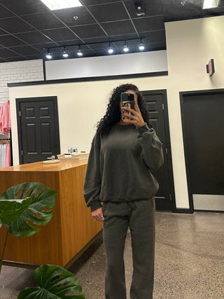 Charcoal Staple Oversized Crewneck