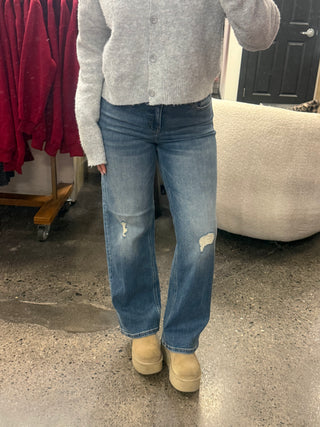 Hidden Mid Rise Dad Jeans - Logan