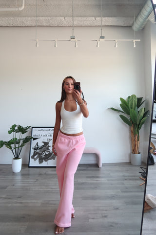 White Halter Top With Ruched Sides