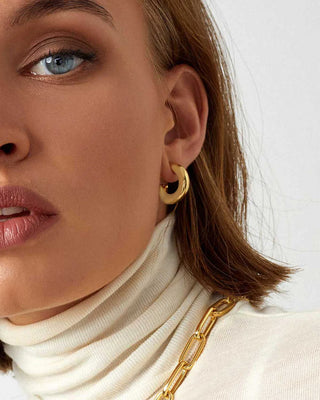 Cult Of Sun Medium Gold Hoop Earrings