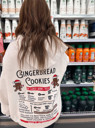 Ivory Gingerbread Recipe Embroider Hoodie