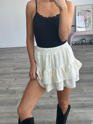 Cream Ruffle Skort