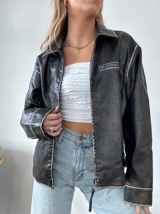 Vintage Styled Faux Leather Jacket