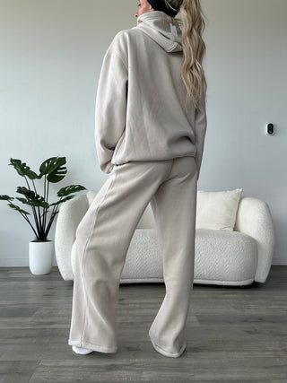 Long Oat Staple Wide Leg Sweatpants