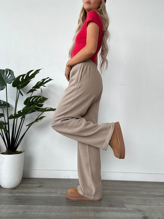 Long Sand Staple Wide Leg Sweatpants