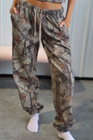 Clay Camo Staple Joggers With Tie Waist