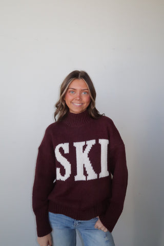 Burgundy Ski Knit Sweater