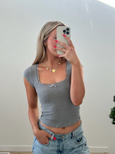 Load image into Gallery viewer, Short Sleeve Cami Top With Bow Detail
