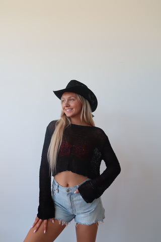 Black Mesh Long Sleeve