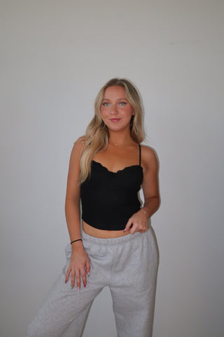 Sweetheart Lace Neckline Cami Top