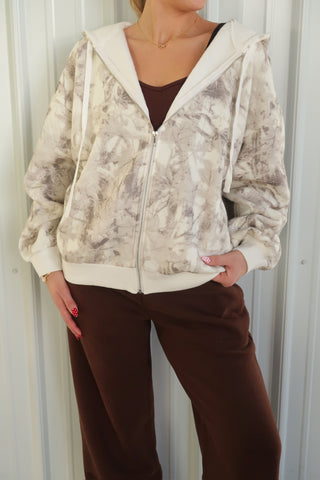 Light Camo Staple Oversized Zip-Up Hoodie