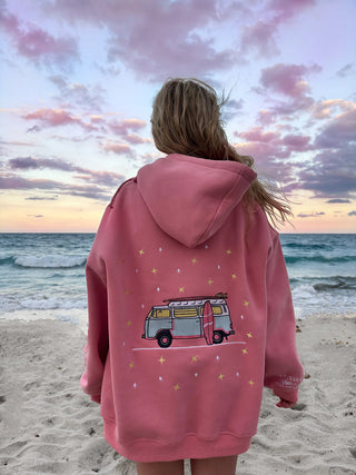 Ice Cream Pink Embroidered Van Star Hoodie