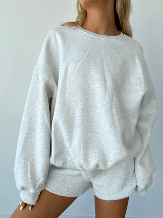 Heather White Staple Oversized Crewneck