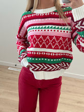 Load image into Gallery viewer, Red Multicolor Sweater
