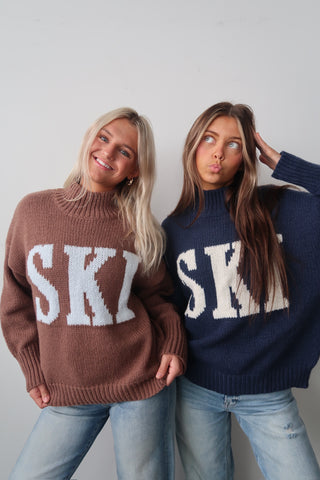 Navy & White Ski Knit Sweater