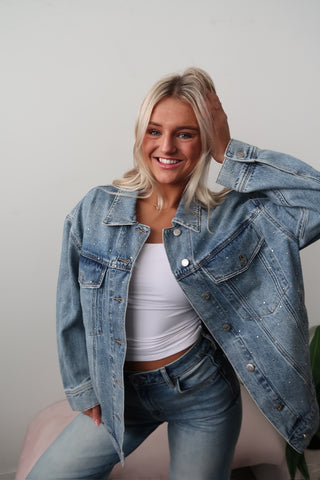 Daze Beau Boyfriend Denim Jacket In Twinkle