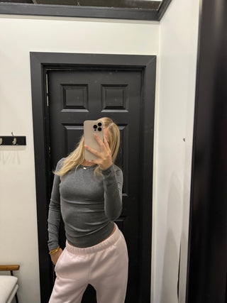 Charcoal Long Sleeve Jersey T-Shirt