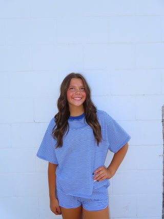 Royal Blue Striped T-Shirt
