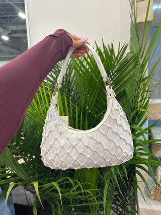 Dolce Vita Positano Shoulder Bag - White Raffia