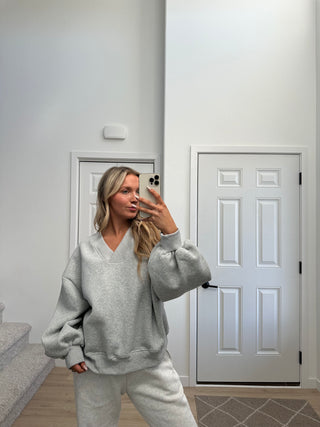 Oversized V-Neck Sweatshirt