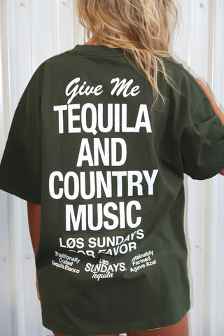 Los Sundays Tequila “The Tequila & Country Music Tee” - Dark Green