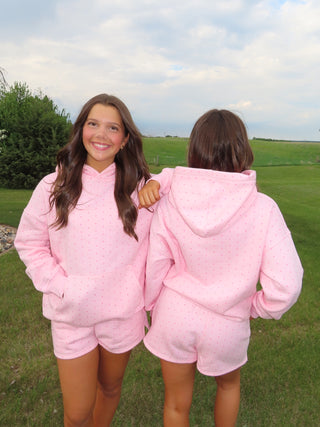 Light Pink Polka Dot Hoodie