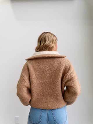 Tan Fuzzy Zip Up