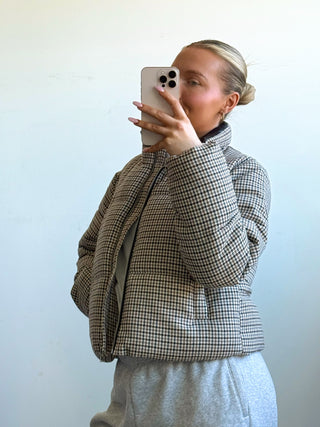 Houndstooth Puffer Jacket