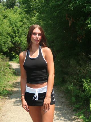 Black Athletic Mini Skirt