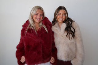 Burgundy Fur Short Coat