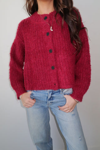 Crimson Textured Sweater