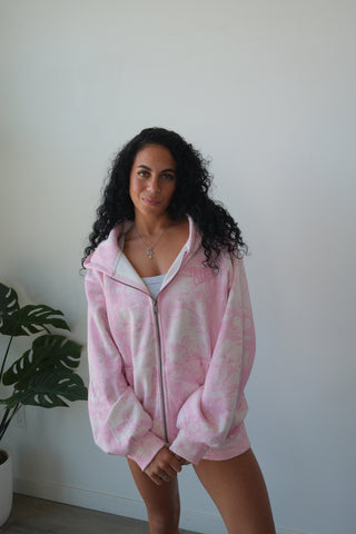 Happy Camp3r Soft Pink Camo Zip Up Hoodie
