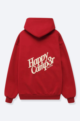 Happy Camp3r Pomegranate Red Puff Series Hoodie