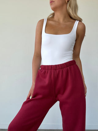 Burgundy Staple Joggers