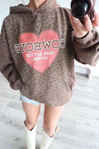 Leopard Heart “Cowboys Make Better Lovers” Hoodie