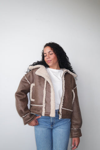 Mocha Sherpa Lined Jacket
