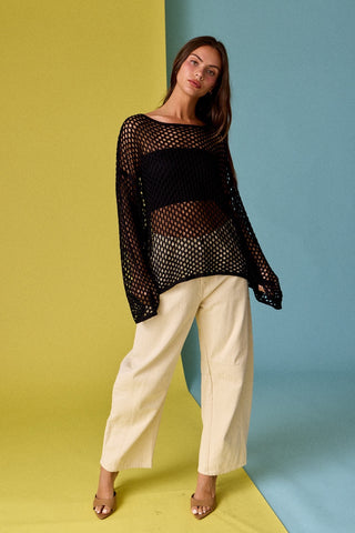 Black Crochet Long Sleeve