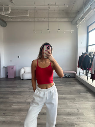 True Red Butter Soft Cropped Tank Top